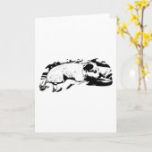 Carte Vœux chaleureux d'un chien vigilant (Fleur jaune)