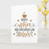 Carte Vœux chaleureux et baisers de marshmallow (Fleur jaune)