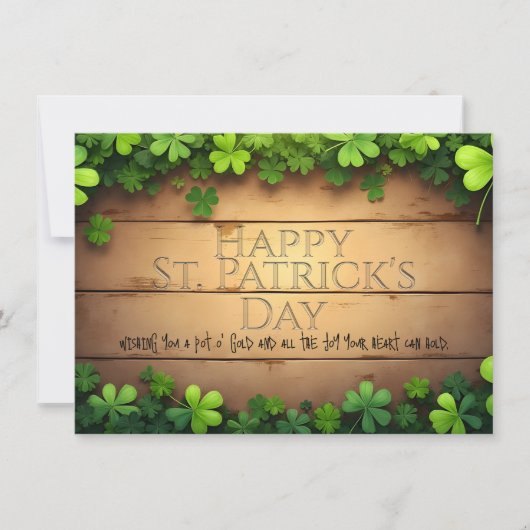 Carte Vœux chanceux de la Saint-Patrick 🍀 (Devant)