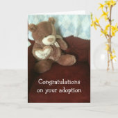 CARTE VOEUX D'ADOPTION AVEC NOUNOURS (Fleur jaune)