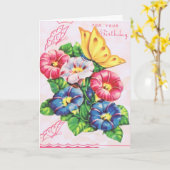 Carte Voeux d'anniversaire (Fleur jaune)