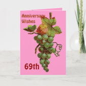 Carte Vœux d'anniversaire 69, personnalisables (Devant)