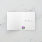 Carte Vœux d'anniversaire à l'hydrangea pourpre (Intérieur)