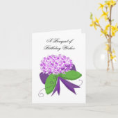 Carte Vœux d'anniversaire à l'hydrangea pourpre (Fleur jaune)