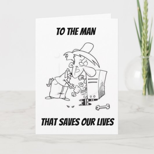 CARTE **VOEUX D'ANNIVERSAIRE À NOTRE DÉPANNEUR INFORMATI (Devant)