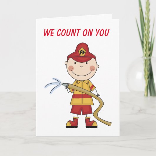 CARTE **VOEUX D'ANNIVERSAIRE À NOTRE POMPIER PRÉFÉ (Devant)