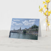 Carte Vœux d'anniversaire à Zurich en Suisse (Fleur jaune)