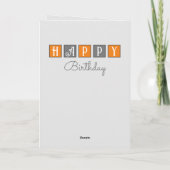 Carte voeux d'anniversaire ajouter chat photo gris orang (Dos)