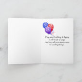 Carte voeux d'anniversaire avec tulipe rouge (Intérieur)