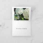Carte Vœux d'anniversaire avec une Hydrangea blanche (Intérieur)