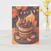 Carte Vœux d'anniversaire BBQ (Fleur jaune)