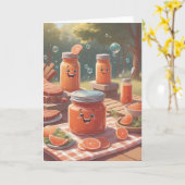 Carte Vœux d'anniversaire BBQ (Fleur jaune)
