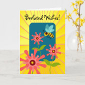 Carte Voeux d'anniversaire béelés avec l'abeille et les (Fleur jaune)
