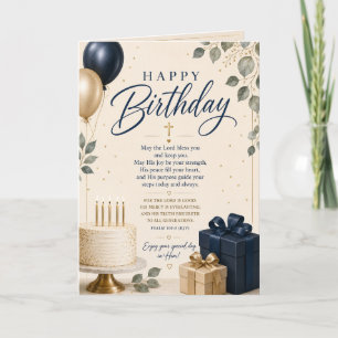 Carte Vœux d'anniversaire bénis – Anniversaire chrétien