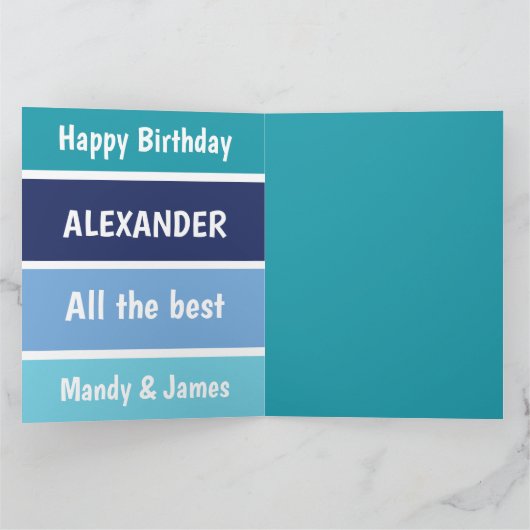 Carte Voeux d'anniversaire cool (Intérieur)