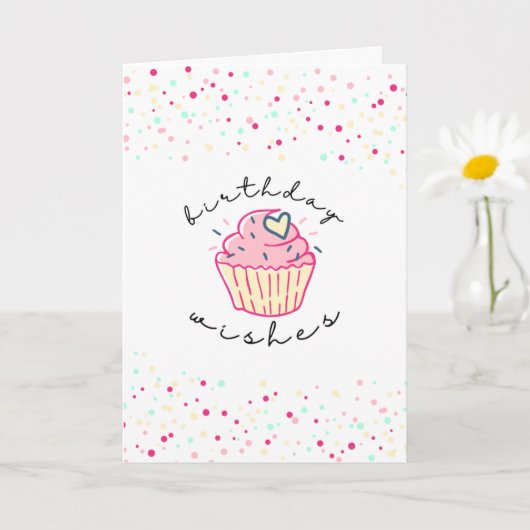 Carte Voeux d'anniversaire | Cute Cupcake (Petite plante)
