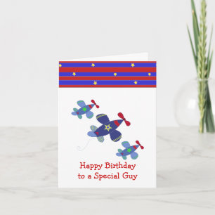 Carte Vœux d'anniversaire d'avion en vol