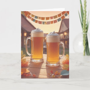 Carte Vœux d'anniversaire de brasserie