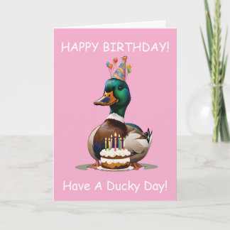 Carte Vœux d'anniversaire de canard drôle et rires de gâ