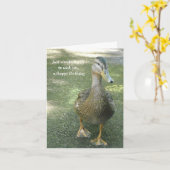 Carte Vœux d'anniversaire de canard errant (Fleur jaune)