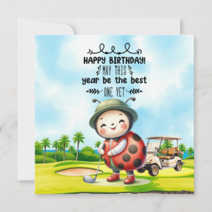 Carte Voeux d'anniversaire de Golfer sur Gof Course Arri