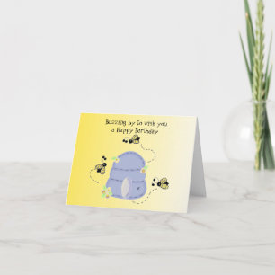 Carte Vœux d'anniversaire de l'abeille bourdonnante