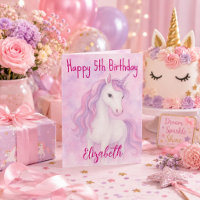 Vœux d'anniversaire de licorne magique