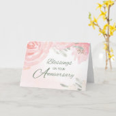 Carte Vœux d'anniversaire de mariage avec des roses blus (Fleur jaune)
