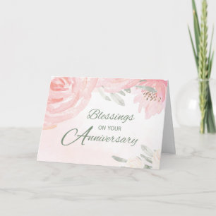 Carte Vœux d'anniversaire de mariage avec des roses blus