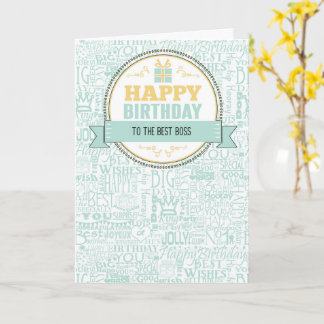 Carte Vœux d'anniversaire de patron Vert menthe et Jaune