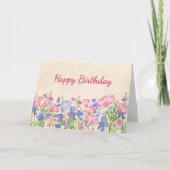 Carte Vœux d'anniversaire de printemps, conception flora (Devant)