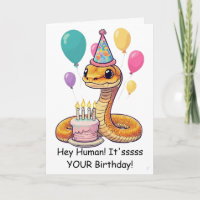 Vœux d'anniversaire de serpent drôle de reptile de