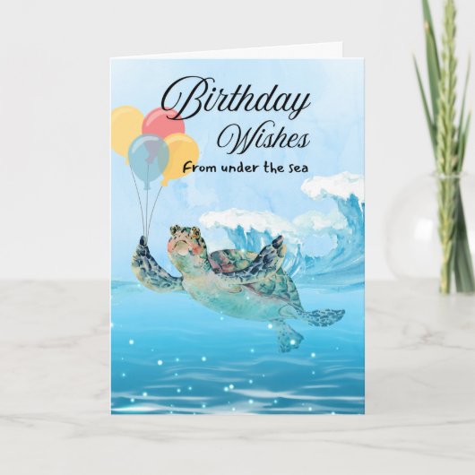 Carte Voeux d'anniversaire de Sous la tortue de mer (Devant)