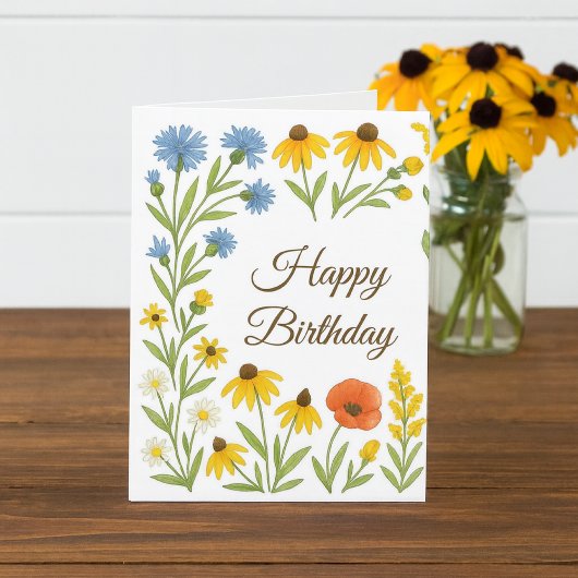 Carte Vœux d'anniversaire de Summer Bloom