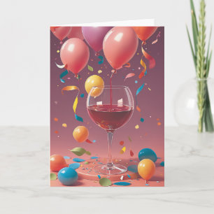 Carte Vœux d'anniversaire de vin - Amateur de vin