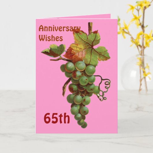 Carte Vœux d'anniversaire des 65 ans, personnalisables (Fleur jaune)
