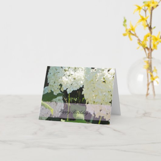 Carte Voeux d'anniversaire d'Hydrangea blanc (Fleur jaune)