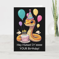 Vœux d'anniversaire drôles de serpent de compagnie