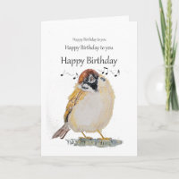 Vœux d'anniversaire drôles Mignon oiseau moineau c