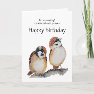 Carte Vœux d'anniversaire drôles Petit oiseau moineau mi