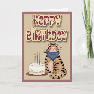 Carte Voeux D'Anniversaire Du Chat