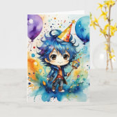 Carte Voeux d'anniversaire du Little Explorer (Fleur jaune)