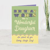 Carte voeux d'anniversaire fille violet vert (Devant)