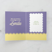 Carte voeux d'anniversaire fille violet vert (Intérieur)