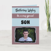 Carte voeux d'anniversaire fils spécial prune (Devant)