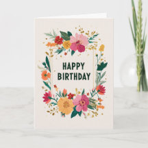 Vœux d'anniversaire floraux élégants