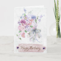 Vœux d'anniversaire floraux vintage