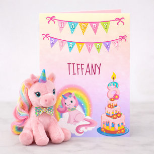 Carte Vœux d'anniversaire licorne pour votre enfant de 8