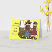 Carte Voeux d'anniversaire occidentaux des deux (Fleur jaune)