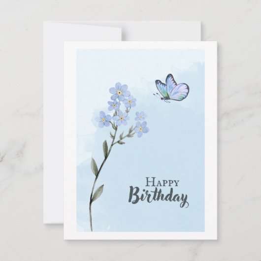 Carte "Voeux d'anniversaire papillon" (Devant)